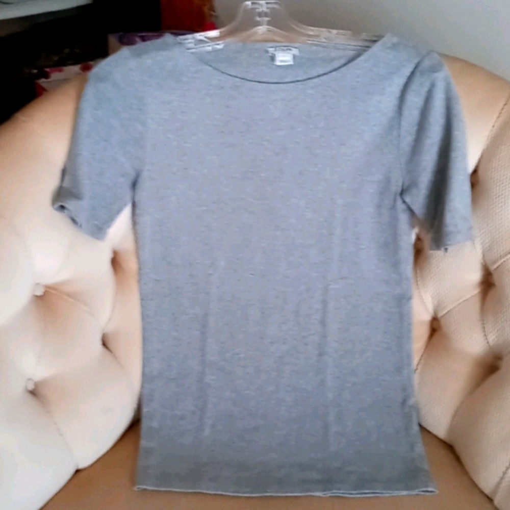J.crew gray quarter length sleeve tee